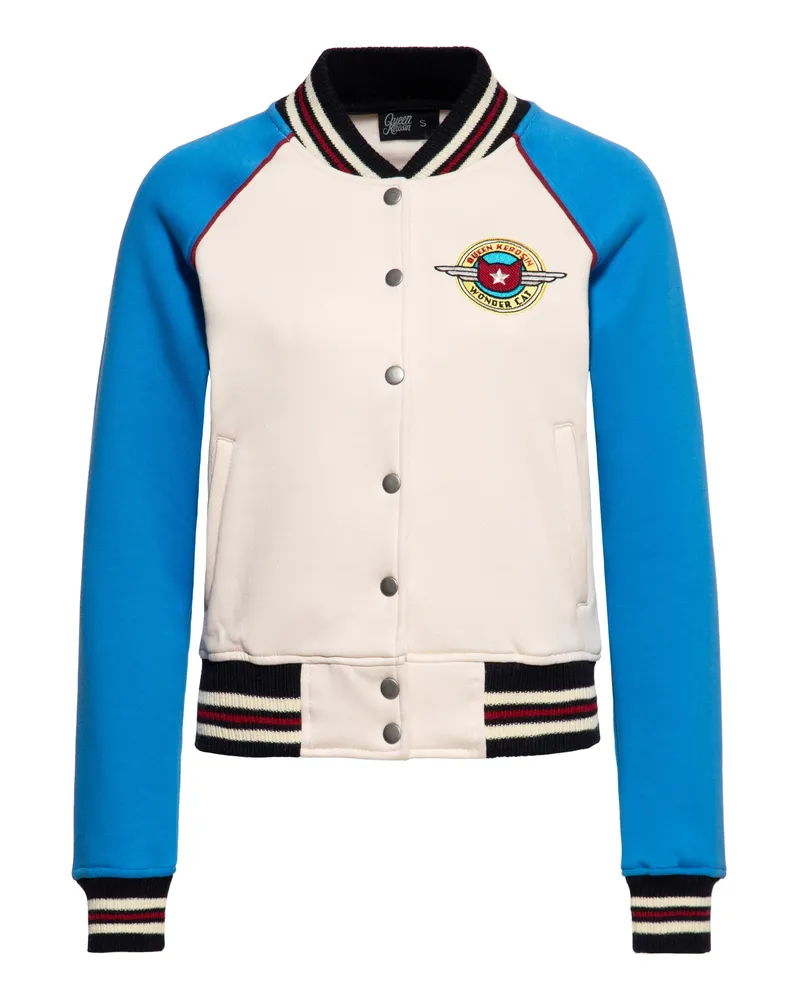 Queen Kerosin Damen College Jacke Wonder Cat beige Beige
