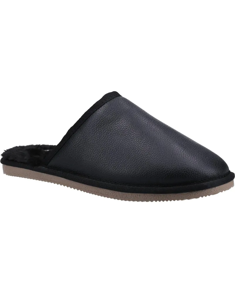 Hush Puppies Herren Coady Leder Hausschuhe (Schwarz Schwarz