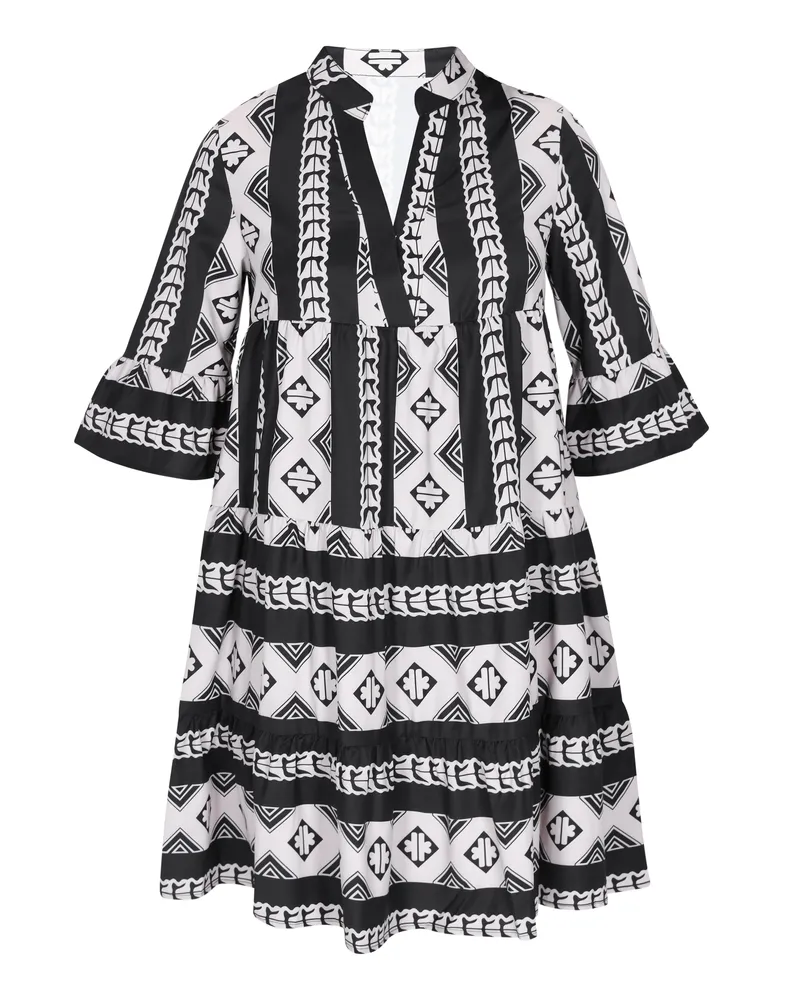 FAINA Kleid Frauen schwarz-weiß Schwarz
