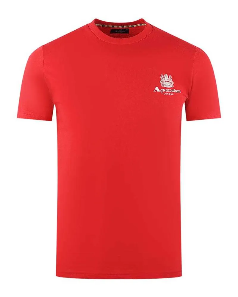 Aquascutum Herren London Aldis Logo T-Shirt (Rot Rot