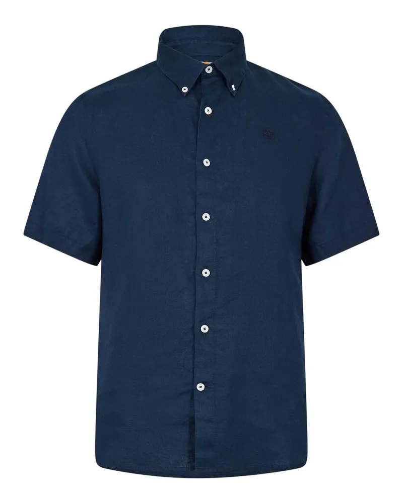 Timberland Mill Brook" Button-Down-Hemd für Herren, Mit Kragen, Leinen (Dunkel Saphirblau Schwarz