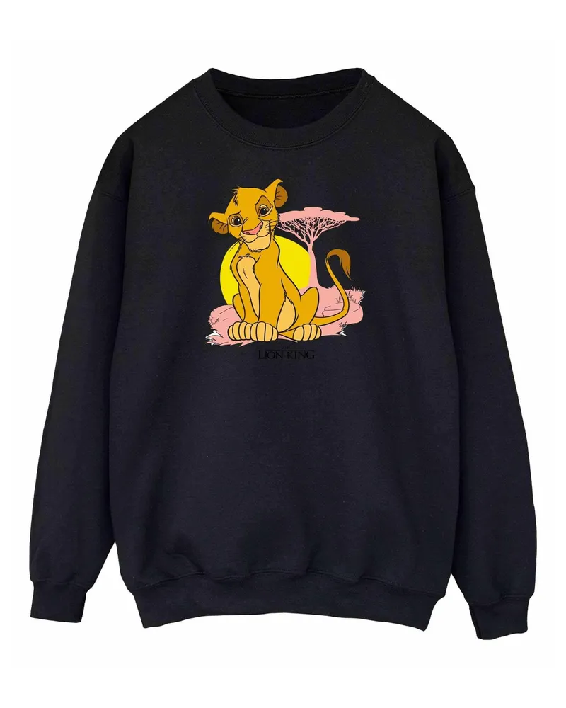 Disney Damen/Damen König der Löwen Simba Pastell Sweatshirt (Schwarz Schwarz