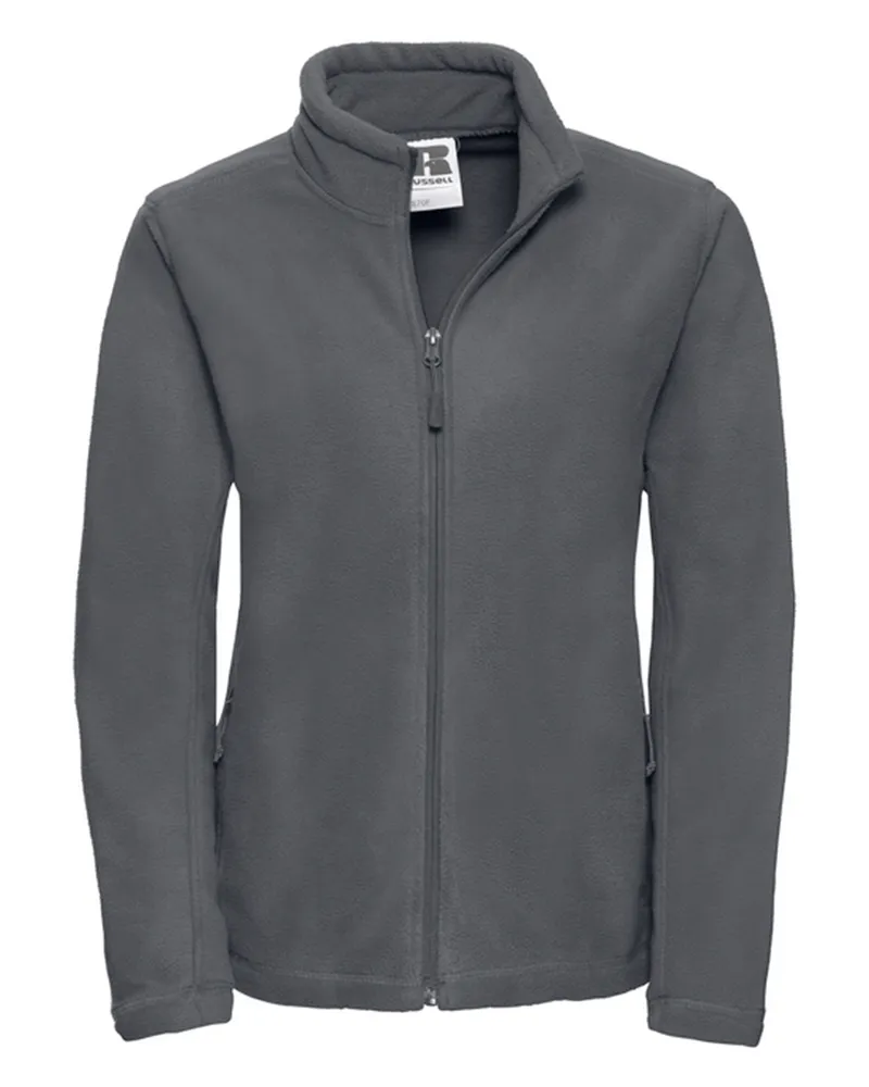 Russell Athletic Russell - Fleecejacke Durchgehender Reißverschluss für Damen - Für Außen (Grau unifarben Hellgrau