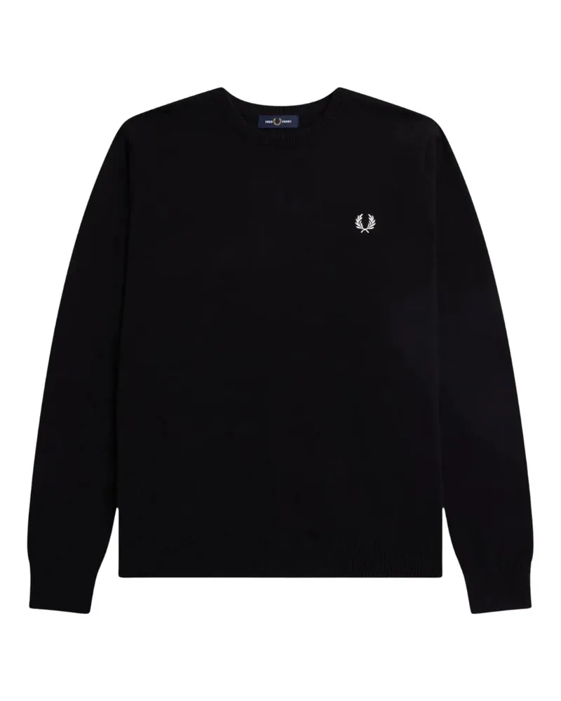 Fred Perry Pullover Mit Grafischem Lorbeerkranz, Schwarz Schwarz