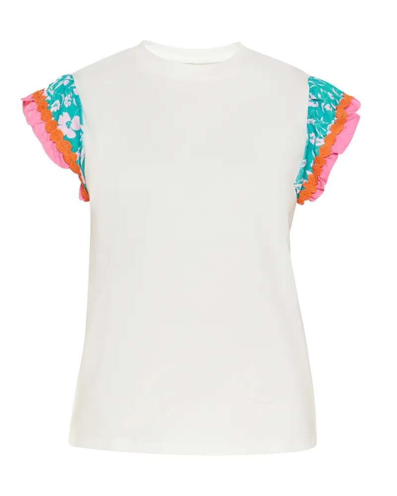 Usha Bluse für Damen, leichter Stoff, klassischer Schnitt - Weiß Weiß