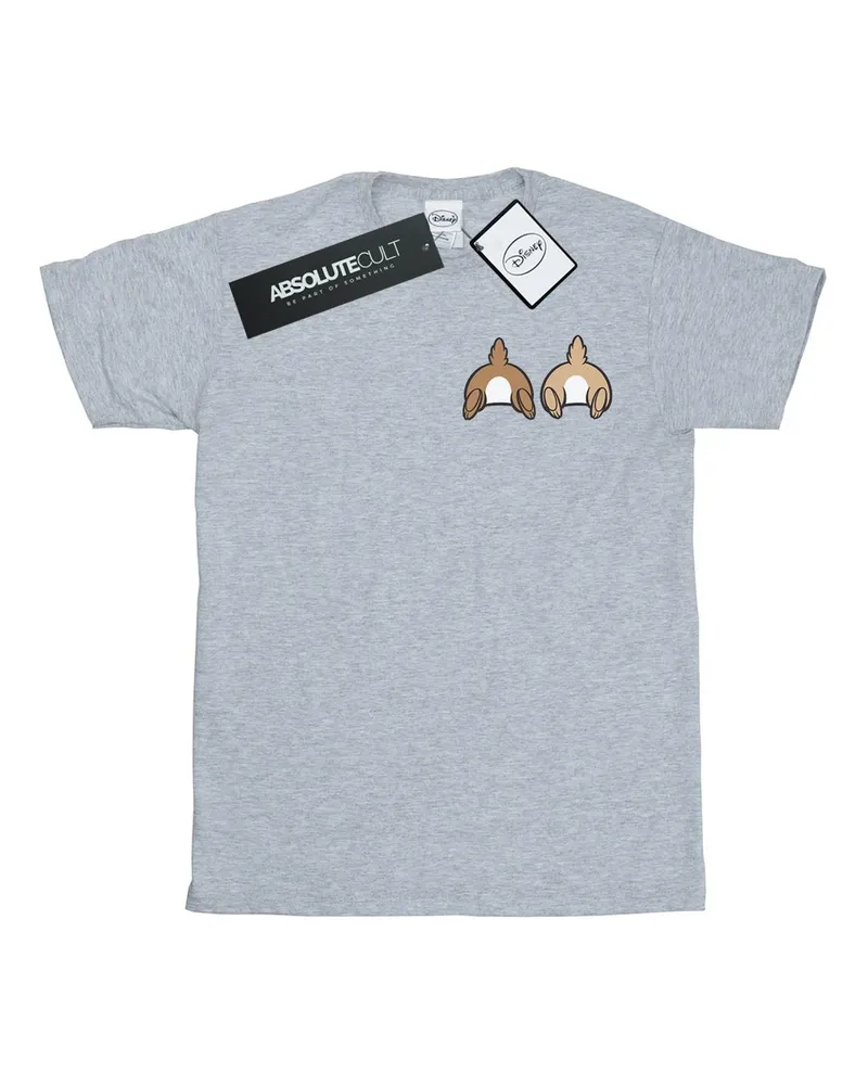Disney Chip N Dale Backside Breast Print" T-Shirt für Damen (Grau Hellgrau