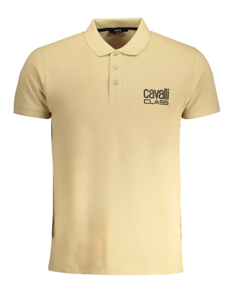 Roberto Cavalli Bold Logo Beiges Polo-Shirt Beige
