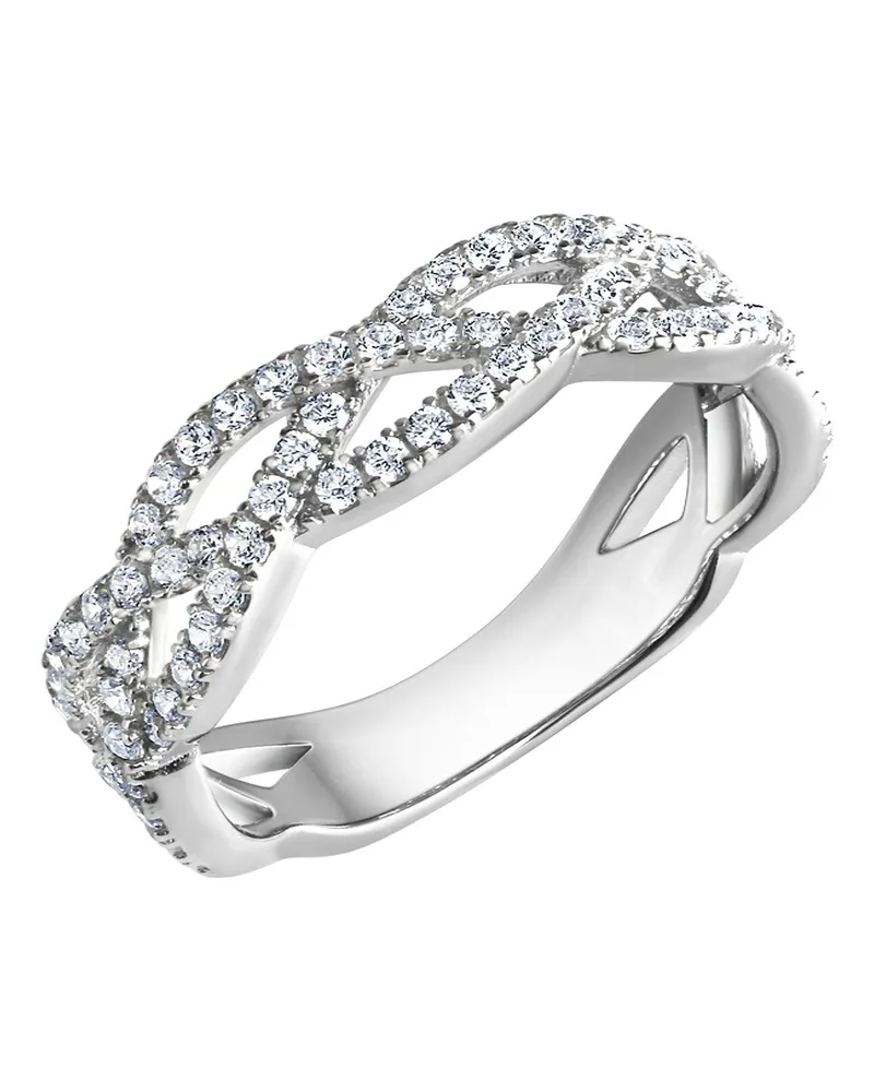 ZEEme Ring Silber 925, rhodiniert, mit weißem Zirkonia - Silber Silber