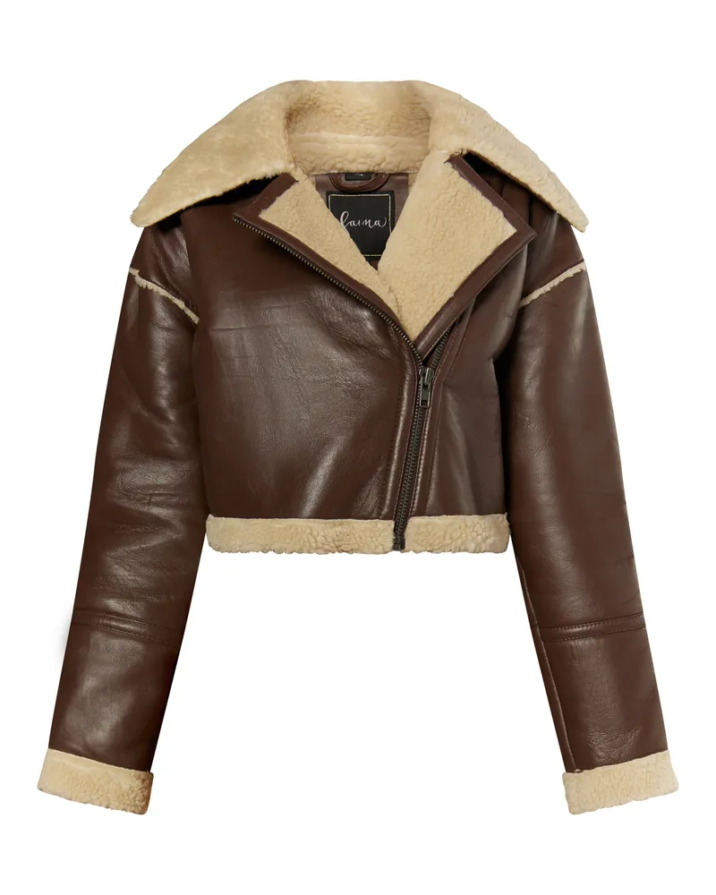 FAINA Lederjacke Damen braun Braun