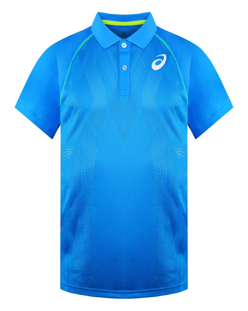 Asics Match Actibreeze Herren Blau Tennis Polo-Shirt Blau