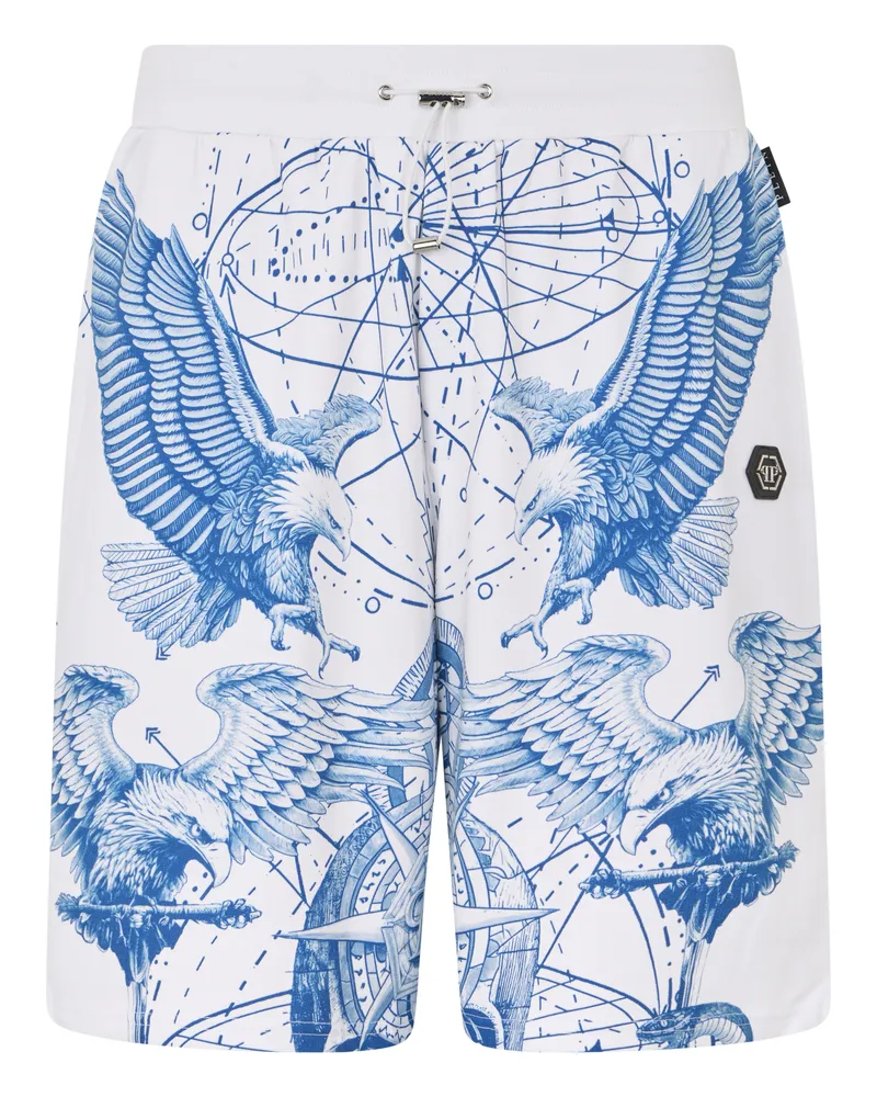 Philipp Plein Fleece Shorts Tattoo Tattoo Creme