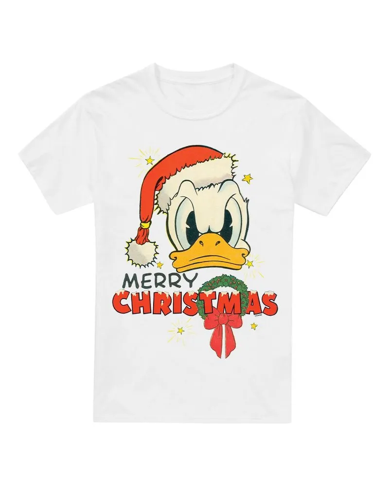 Disney Merry Christmas" T-Shirt für Herren (Weiß Weiß