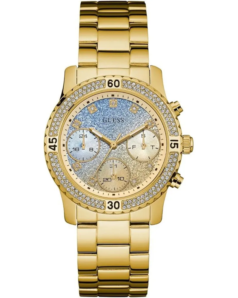 Guess W0774L2 Analog Quarz Stahl Gold Damenuhr Gold