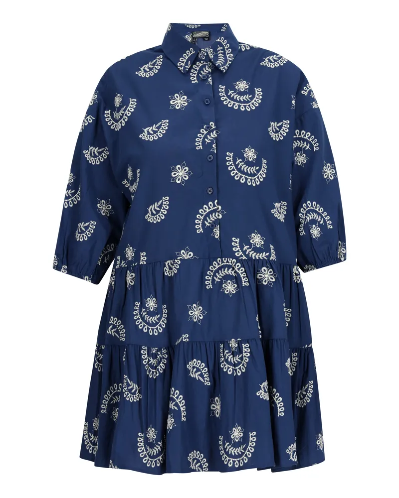 DreiMaster Kleid Damen Marine Wollweiss Marineblau