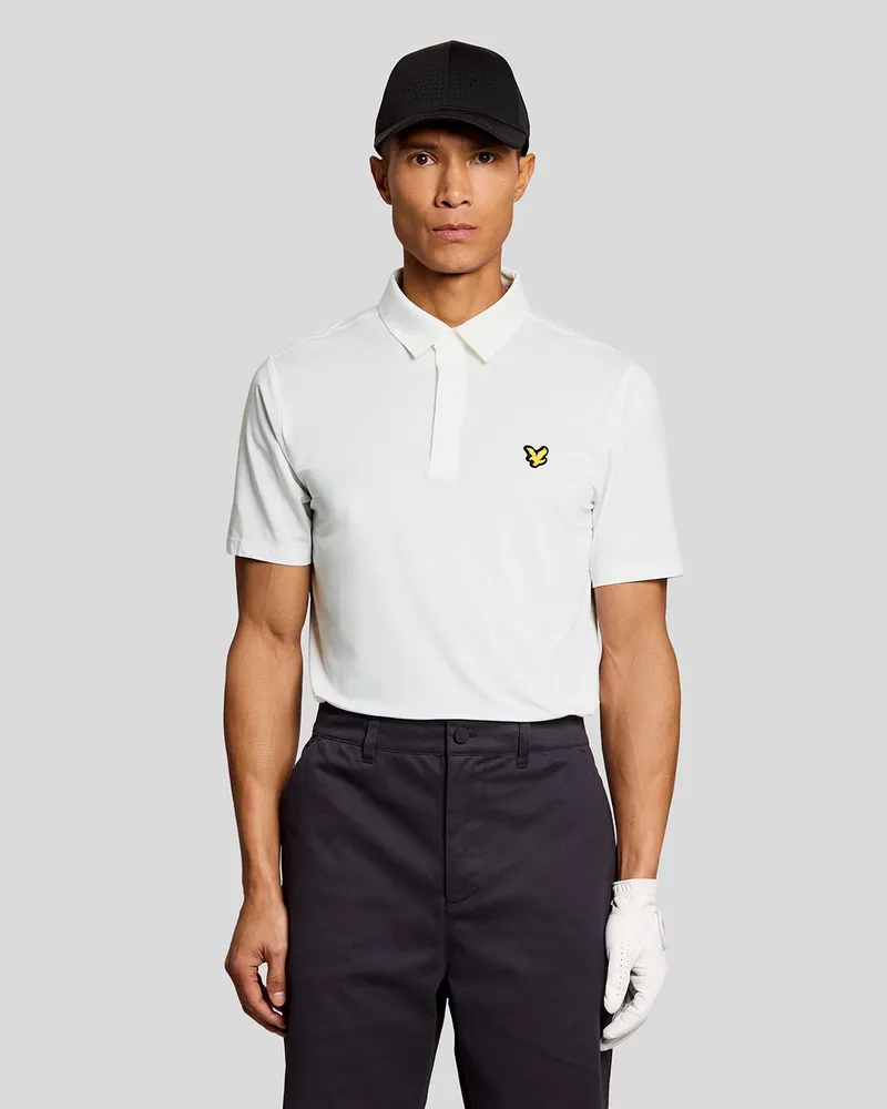 Lyle & Scott Golf-Poloshirt mit verdeckter Knopfleiste Weiß