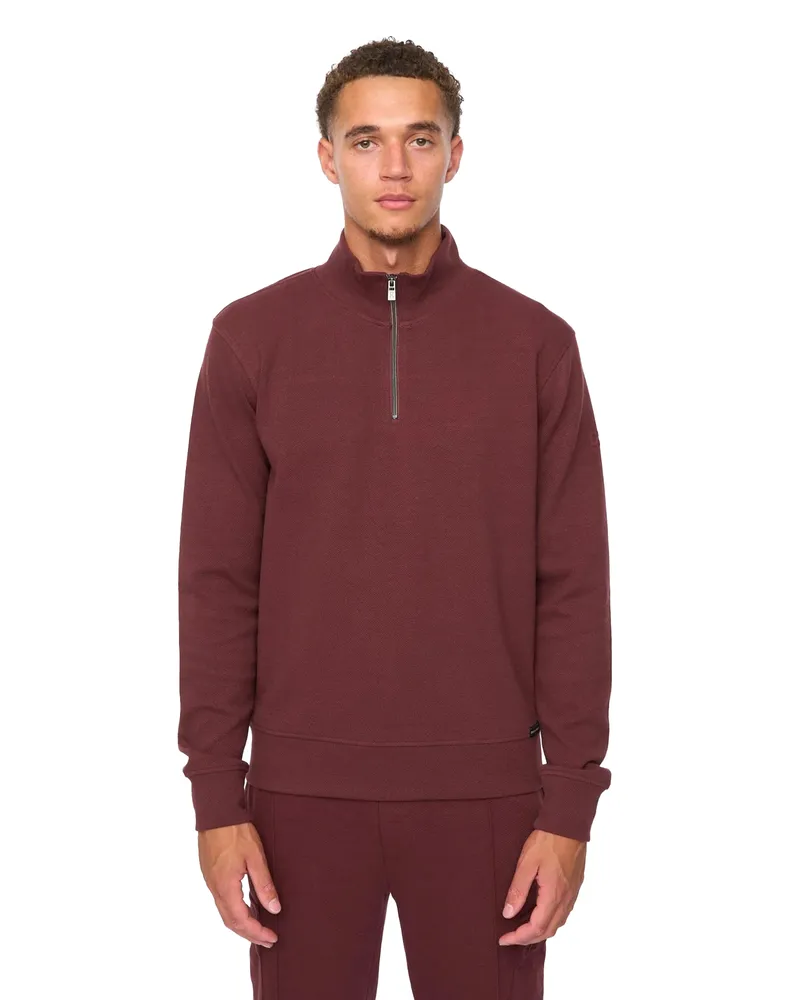Duck and Cover Slellmoore" Sweatshirt für Herren, mit kurzem Reißverschluss (Weinrot Weinrot