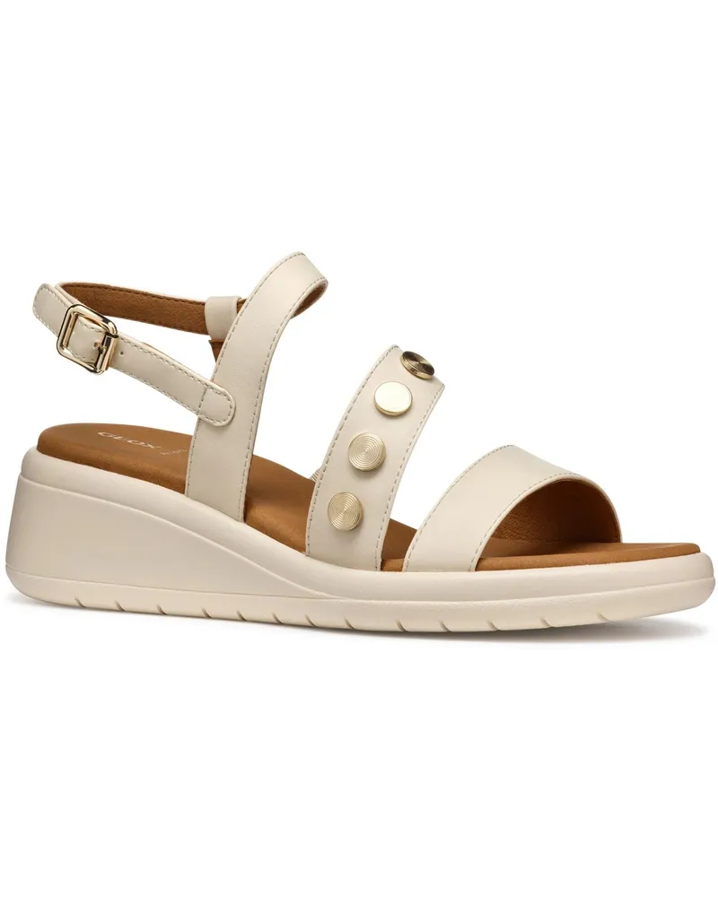 Geox D Meliconia Wedges aus synthetischem Polyurethan, Damen - Weiß Weiß