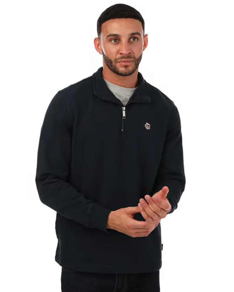 Ted Baker Herren Sweatshirt mit halbem Reißverschluss - Kilbrn Marineblau
