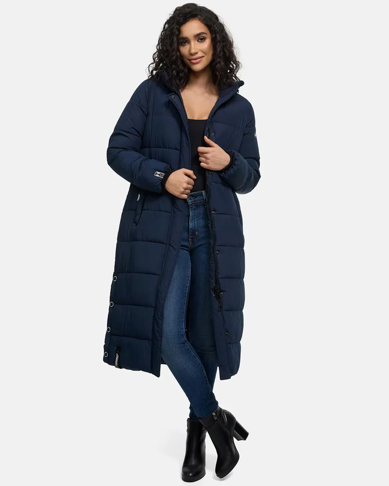 NAVAHOO Isalie Damen Winter-Steppparka, warm und wasserabweisend - Blau Blau