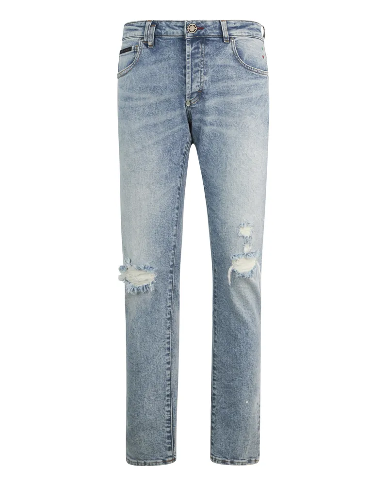 Philipp Plein Super Straight Cut Jeans Basic Blau