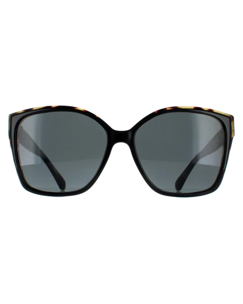 Michael Kors MK2201 Malia 395087 bi layer zwart en amber tortoise donkergrijs zonnebril Schwarz