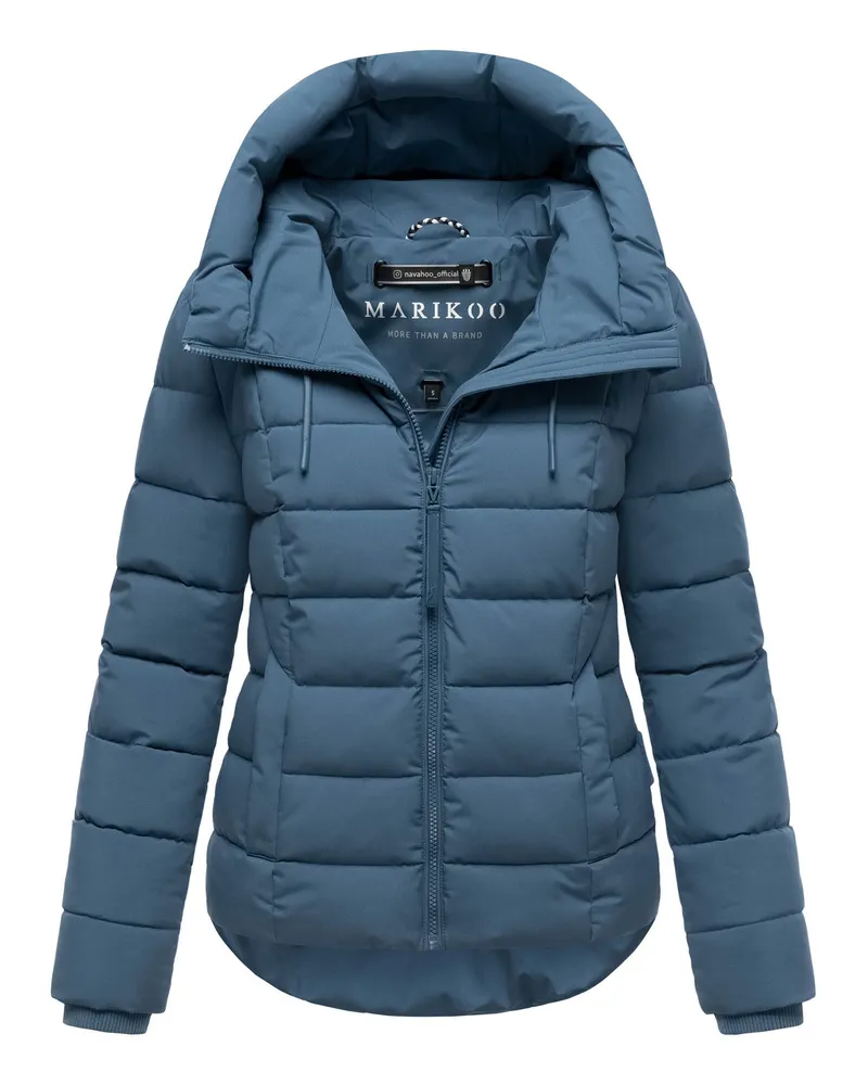 Marikoo Damen Steppjacke Tayenaa mit Kapuze & warmem Fleecefutter Blau
