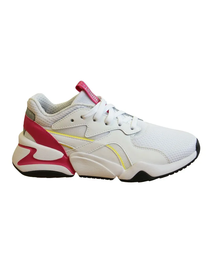 Puma Nova Colored White Textile Pea -up Frauen Running Trainer 371831 01 Weiß