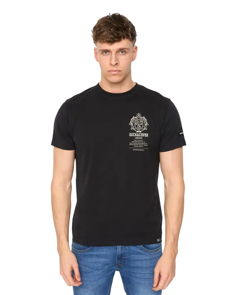 Duck and Cover Stoneham" T-Shirt für Herren, Angerauhte Baumwolle (Schwarz Schwarz