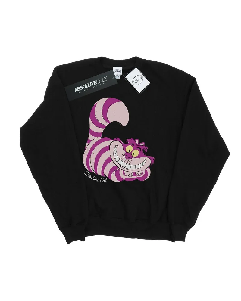 Disney Alice In Wonderland Cheshire Cat" Sweatshirt für Herren (Schwarz Schwarz