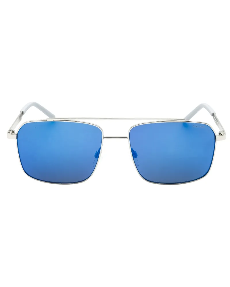 Nike Traveler Strike Sonnenbrille Mit Blauen Verspiegelten Gläsern, Silberfarben Blau