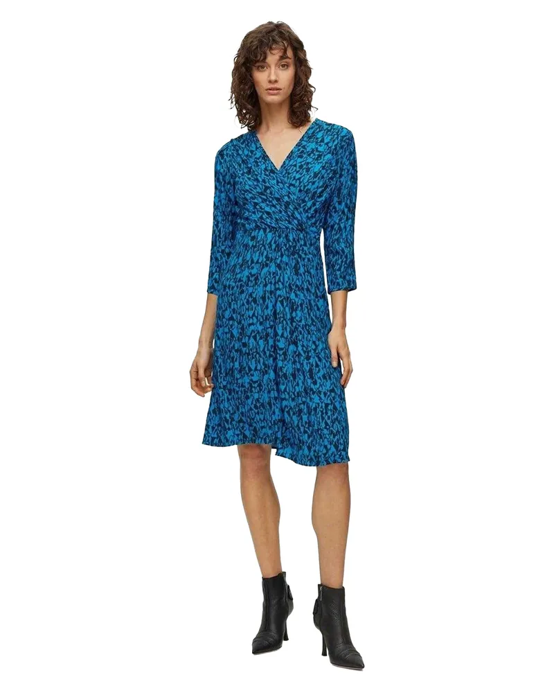 HUGO BOSS Wickelkleid für Damen, V-Ausschnitt (Braun Braun