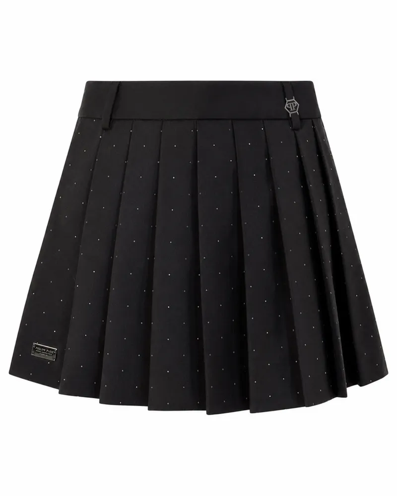 Philipp Plein Minirock mit Strass-Crystal-Details - Schwarz Schwarz