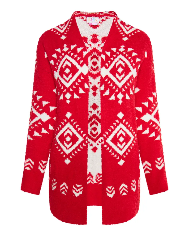 IZIA Strickjacke Damen rot weiss Rot