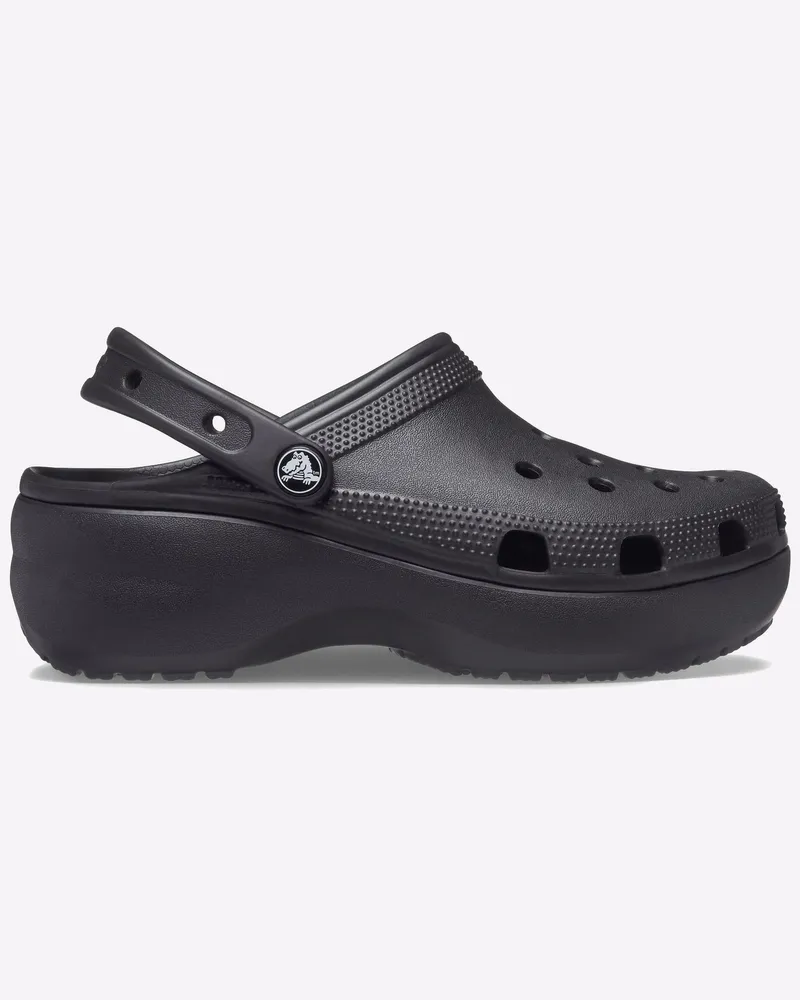 Crocs Damen Classic Plattform Clog Schwarz Schwarz