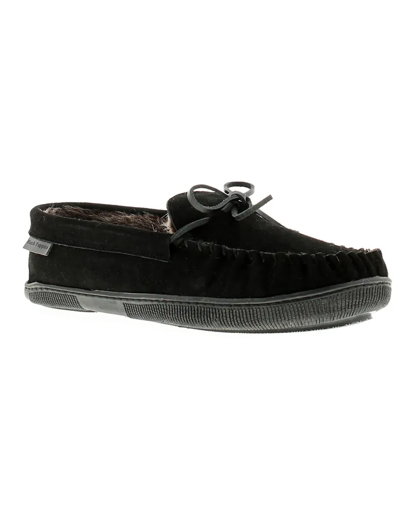 Hush Puppies Herrenslipper aus echtem Wildleder mit kuscheligem Kunstpelzfutter und Socke mit flexiblem, strapazierfähigem Sol Schwarz