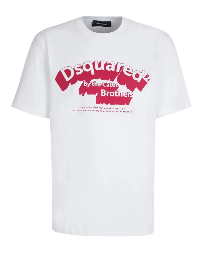 Dsquared2 T-Shirt mit beflocktem Logo - Weiß Weiß