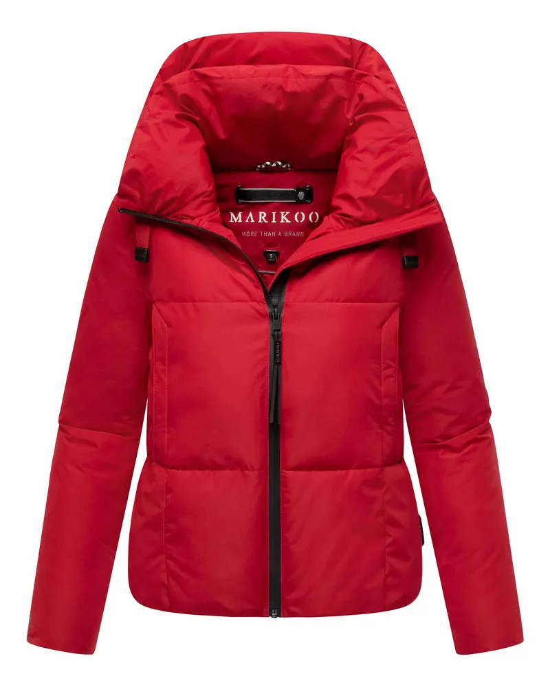 Marikoo Damen Winterjacke Ninikaa mit Kapuze & Fleece-Innenfutter Rot