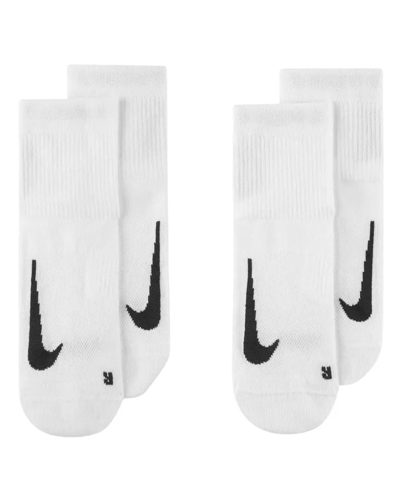 Nike Knöchelsocken für Herren/Damen Unisex, Regulär (2er-Pack) (Weiß/Schwarz Weiß