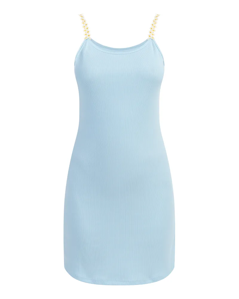 My Mo Minikleid aus Rippstrick Damen hellblau Hellblau