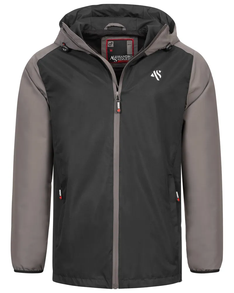 Alessandro Salvarini A. Salvarini Herren Regenjacke AS-322 wasserabweisend & ultraleicht Schwarz