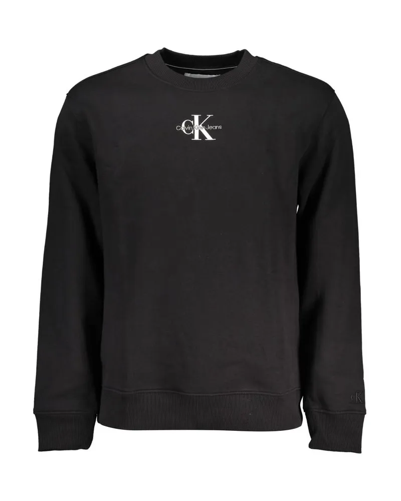 Calvin Klein CKJ Monogram Rundhals-Sweatshirt - Schwarz Schwarz