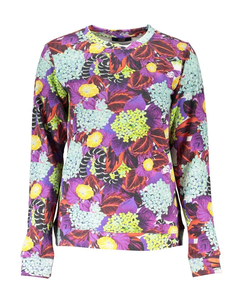 Roberto Cavalli Blumenmuster Rundhals Sweatshirt Lila