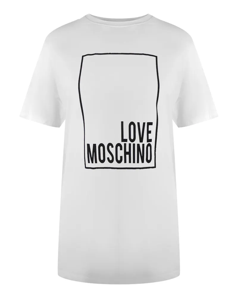 Moschino Box Logo Weißes T-shirt Weiß