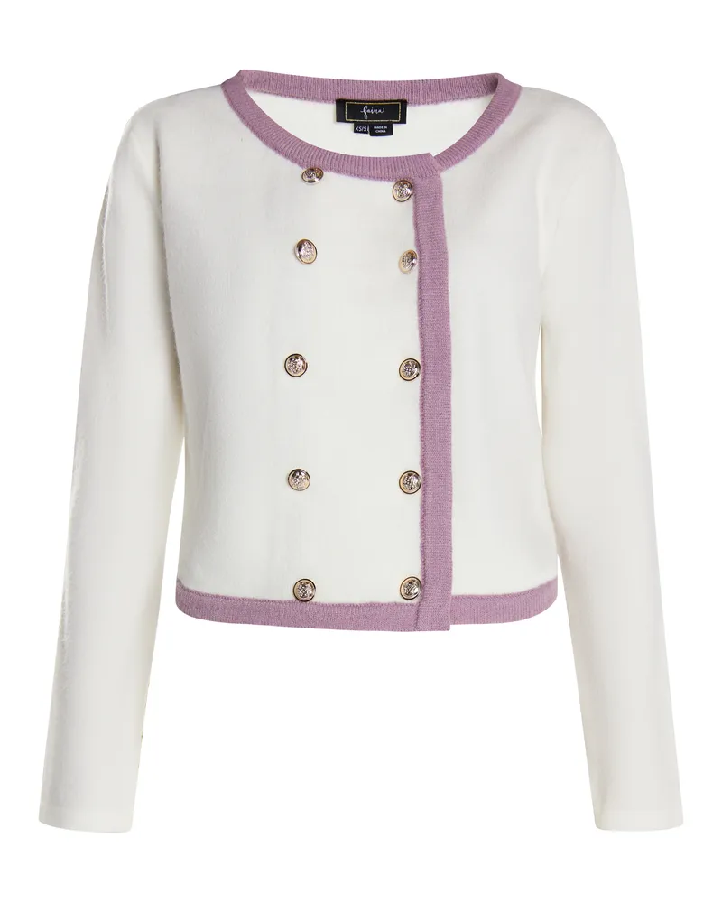 FAINA Strickjacke Damen weiss Weiß