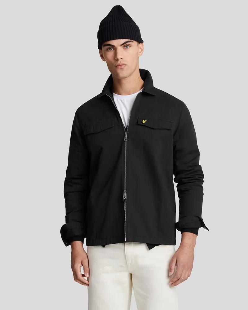 Lyle & Scott Baumwoll-Overshirt für Herren in Schwarz Schwarz