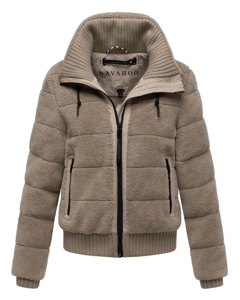 NAVAHOO Damen Winterjacke SCHNEEPUDER – kuschelig, modern & warm Grau