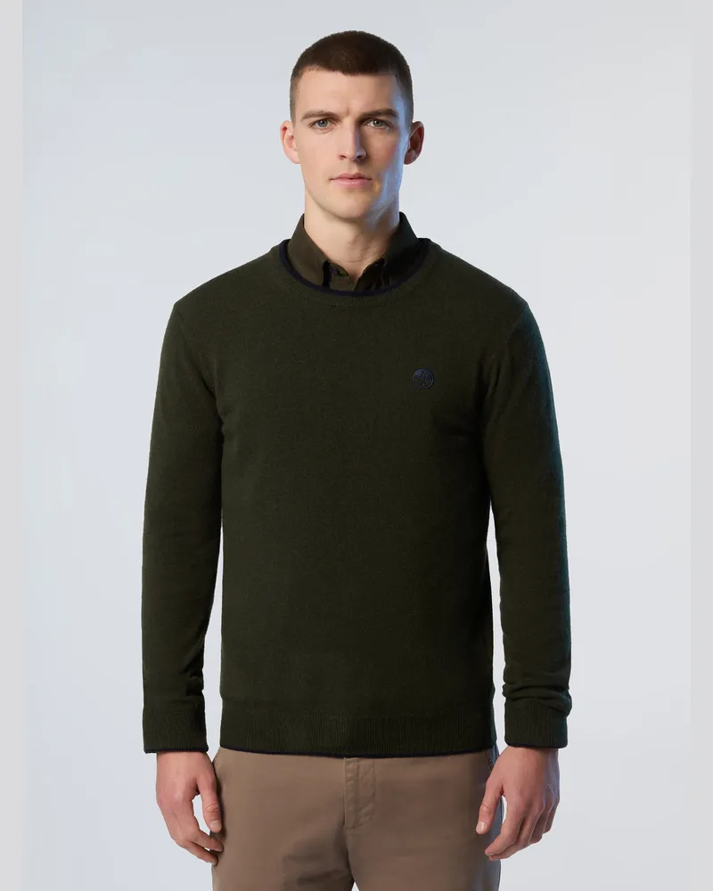 North Sails Pullover Rundhalsausschnitt mit gesticktem Logo Dunkelgrün
