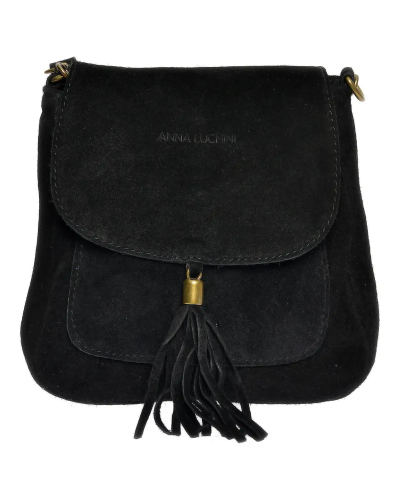 Anna Luchini Schwarz Rindsledertasche Schwarz