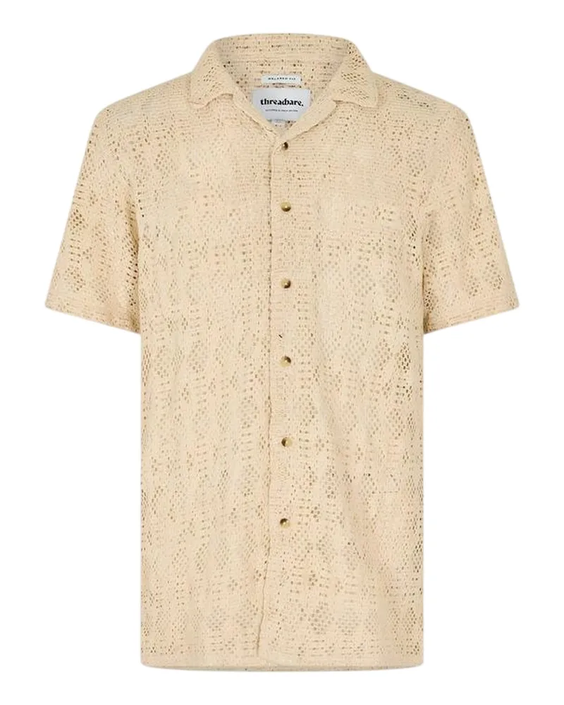 Threadbare Rackes" Hemd für Herren, kurzärmlig (Ecru Ecru
