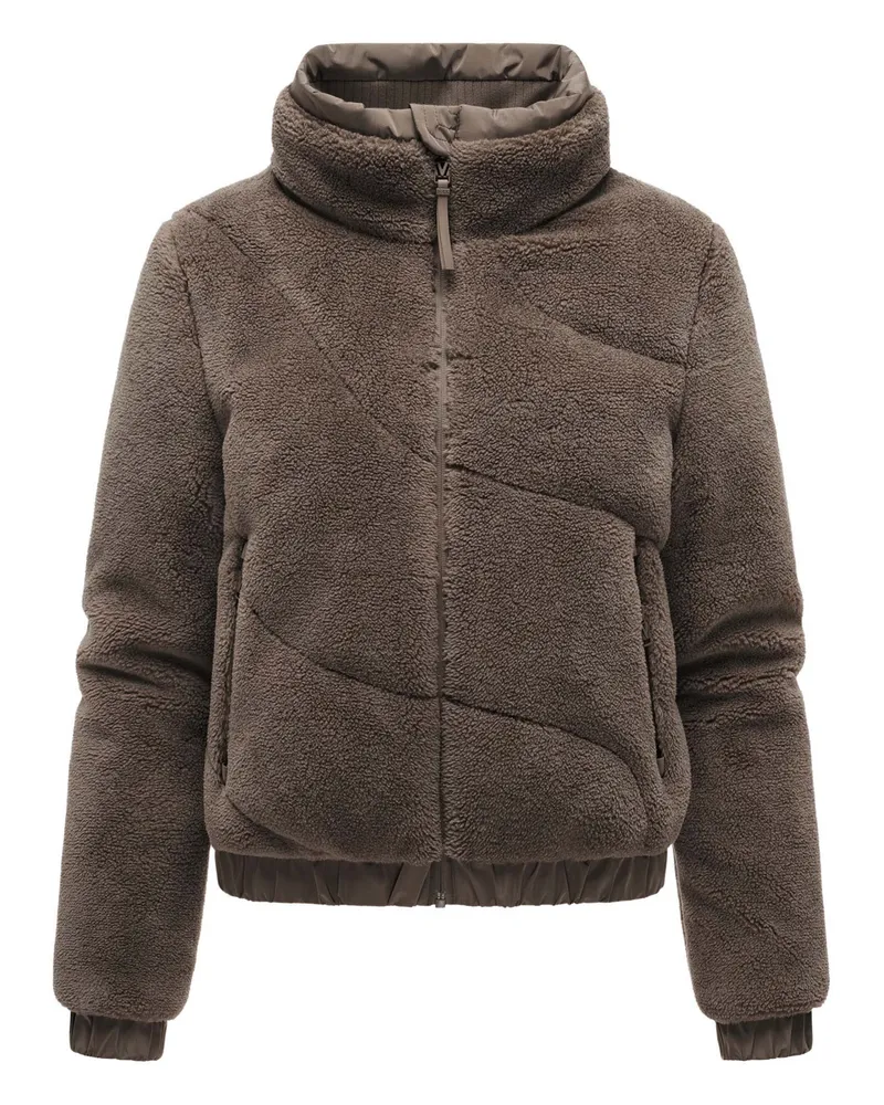 Marikoo Damen Winterjacke Yuvaa aus Teddyplüsch Braun